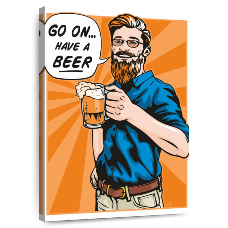 Yarlin Have A Beer, 48" H x 32" W