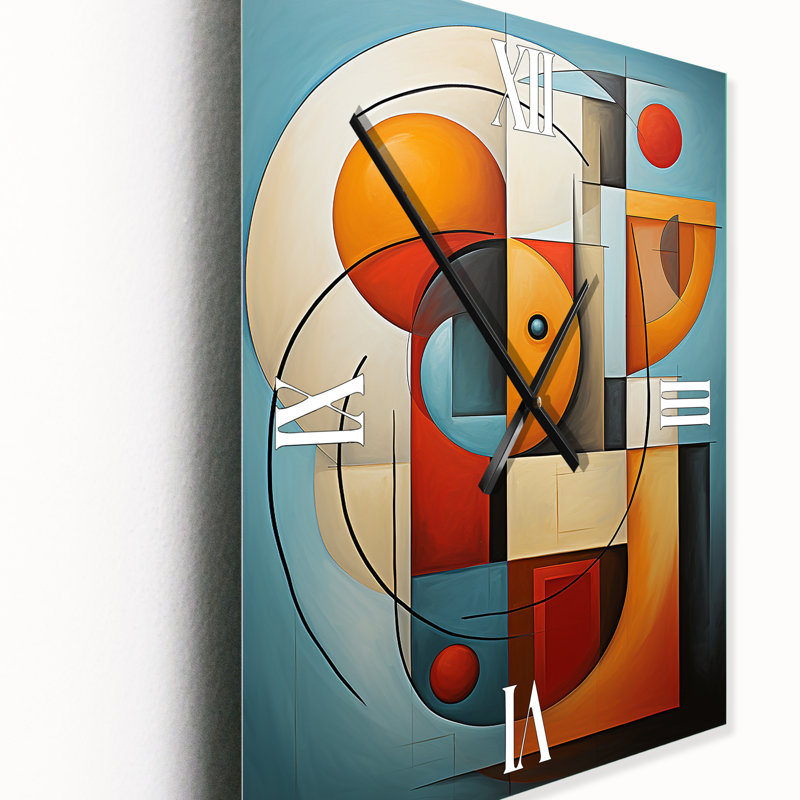 Cubisme géométrique II - Horloges murales abstraites, Grand