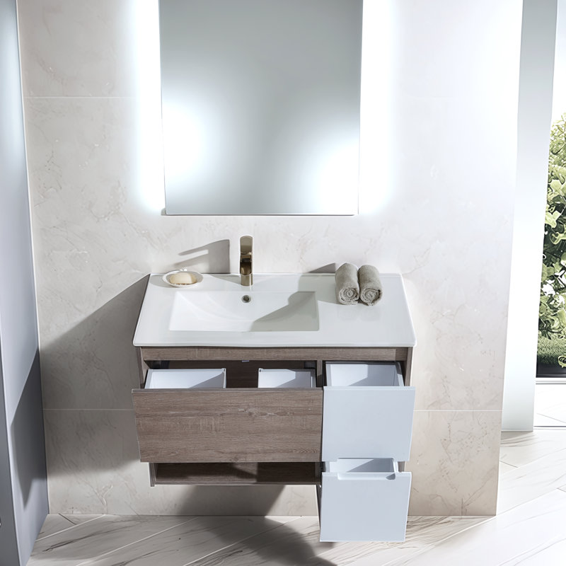 36'' Modern Floating Single Bathroom Vanity Set