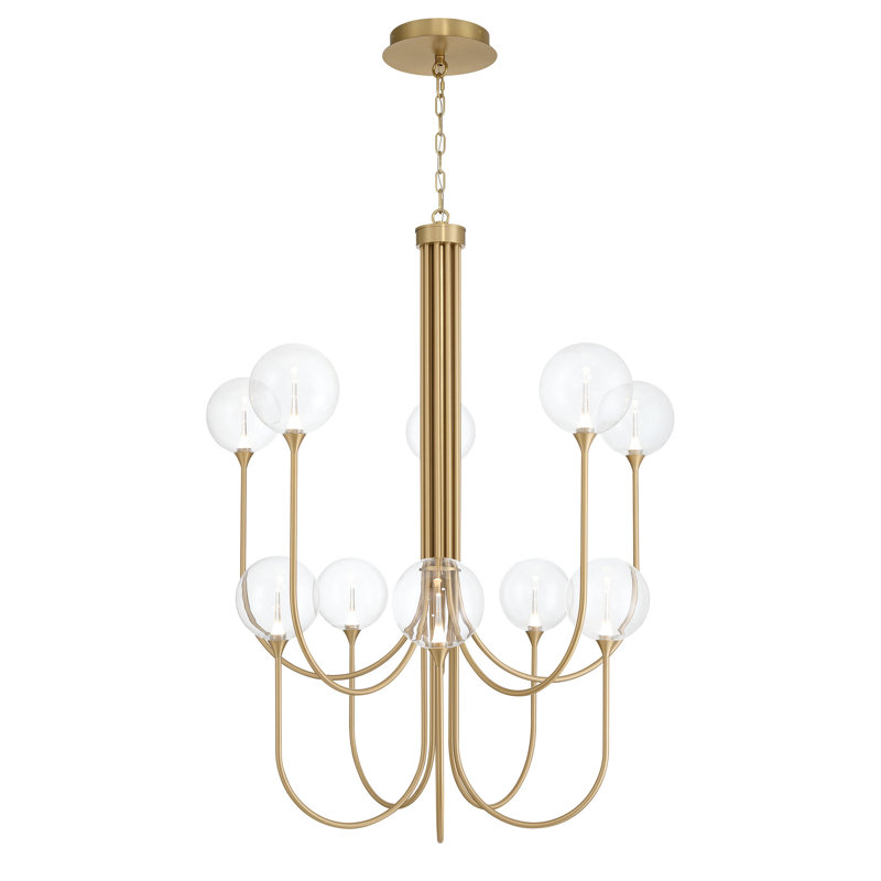 Lustre transparent 40 po Iissa, Doré