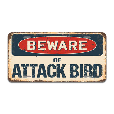 Cadre en aluminium «Beware of Attack Bird»