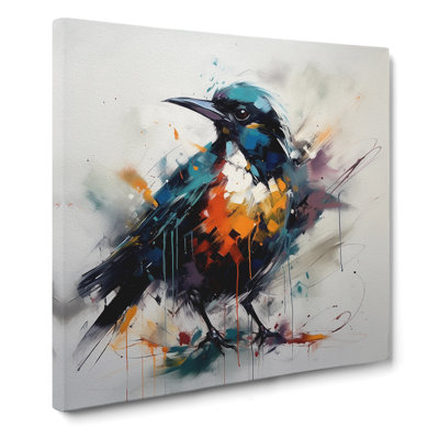 Bird Gestural Art No.2 - Wrapped Canvas