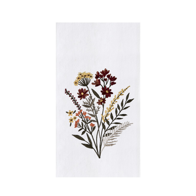 Serviette d'automne automnale brodée Harvest Bouquet