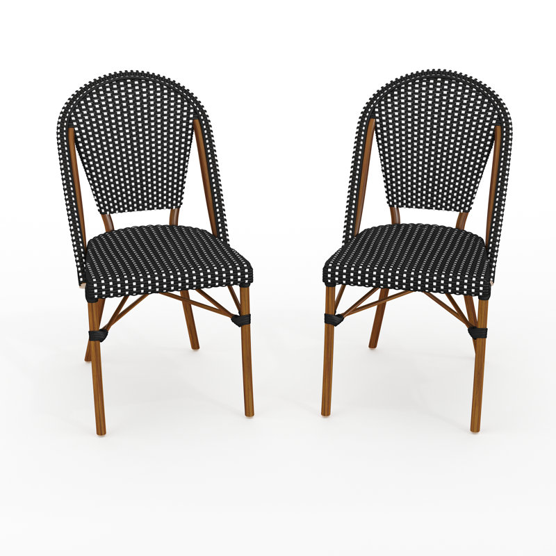 Chaises de bistro empilables toutes saisons Martha Stewart Lily Pond, Noir / brun