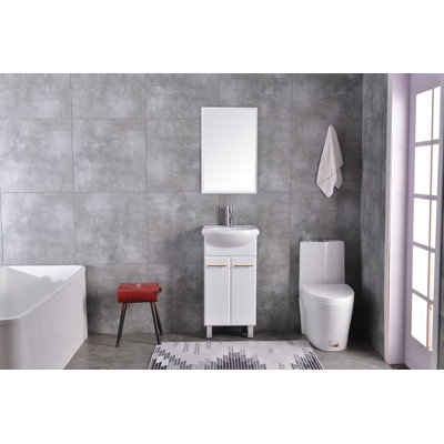 Ensemble de meuble-lavabo simple 18 po avec miroir Asheton