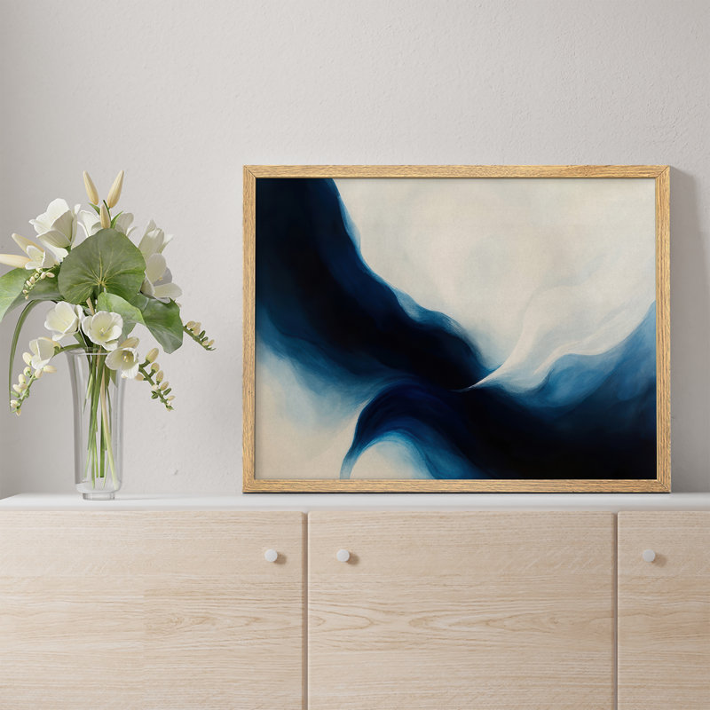 Reproduction d'art encadrée abstraite pour décoration intérieure moderne - 11 po x 14 po, H 11 po x l 14 po, Naturel