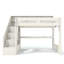 Lit mezzanine double avec escalier de rangement, structure en pin MDF, bureau de jeu moderne-330300701
