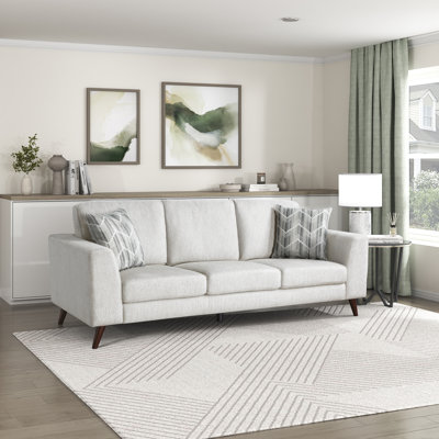 Mariah 87" Modern & Contemporary Luxurious Chenille Sofa with Modern Flared Arm Design, High-Density Foam over Pocket Coils by George Oliver