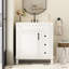 Meuble-lavabo de 30 pouces avec lavabo en céramique, 2 tiroirs et tablette réglable - Rangement pratique dans une petite armoire-936178503