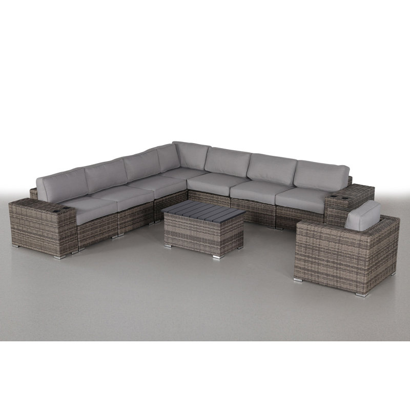 Fully Assembled 11 Piece Sectional Seating Group with Cushions