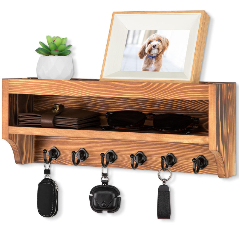 Wall 6 - Hook Coat Rack, Brown