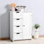 Armoire de rangement pour salle de bain blanche - Tablette réglable et 4 tiroirs, pour différents espaces modernes
