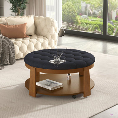 Table basse rembourrée avec tablette