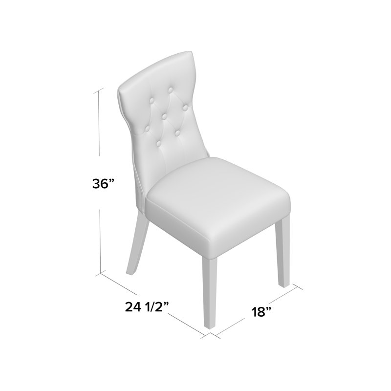 Chaise parsons capitonnée en bois massif, Beige
