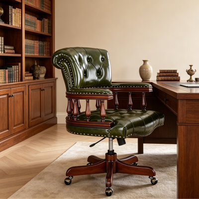 Chaise de bureau ajustable rembourrée en similicuir