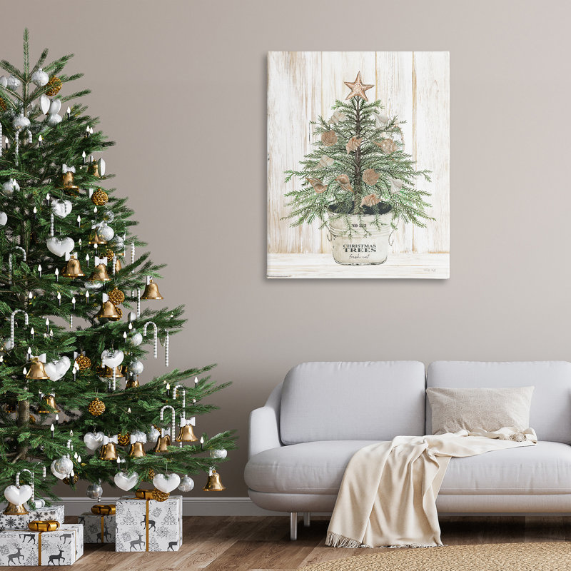 «Rustic Seashell Christmas Tree», art mural sur toile par Cindy Jacobs, H 48 po x l 36 po x P 1,5 po