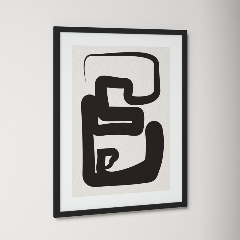 Oneliners-1 by Design Fabrikken, 26.12" H x 20.12" W x 0.88" D, Black Framed Paper