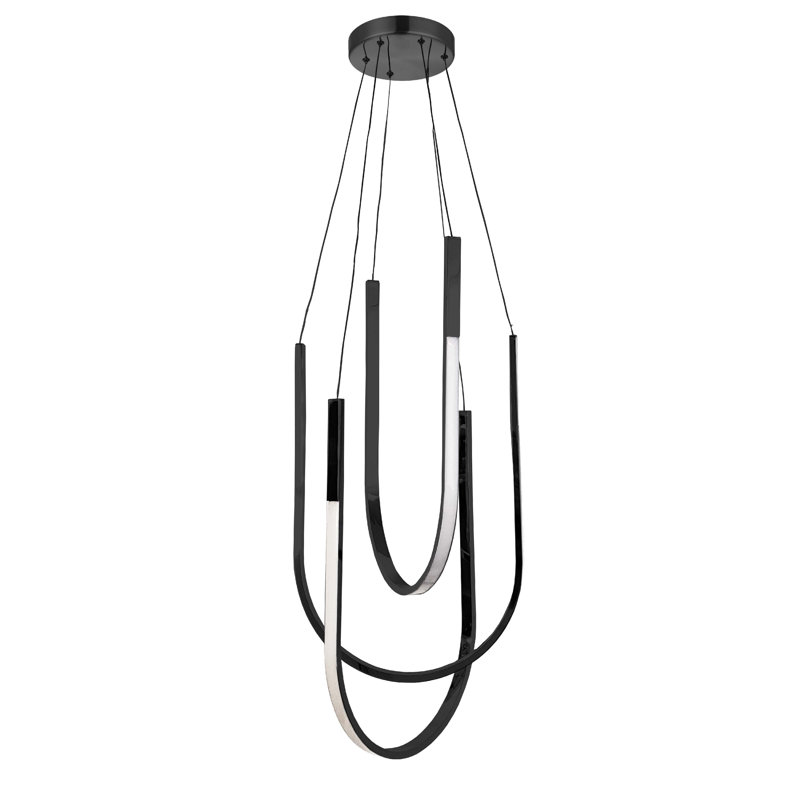 Luminaire suspendu en silicone Pacari - 54 W - blanc, Noir mat