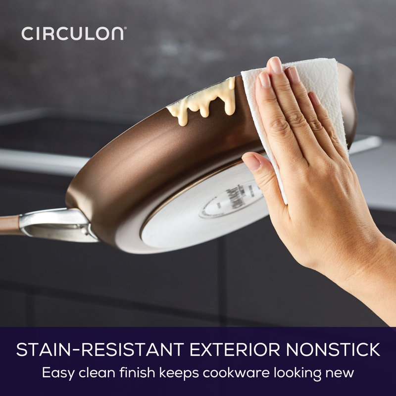 Circulon Symmetry 11.03 in. Non Stick Hard-Anodized Aluminum Frying Pan, Chocolate