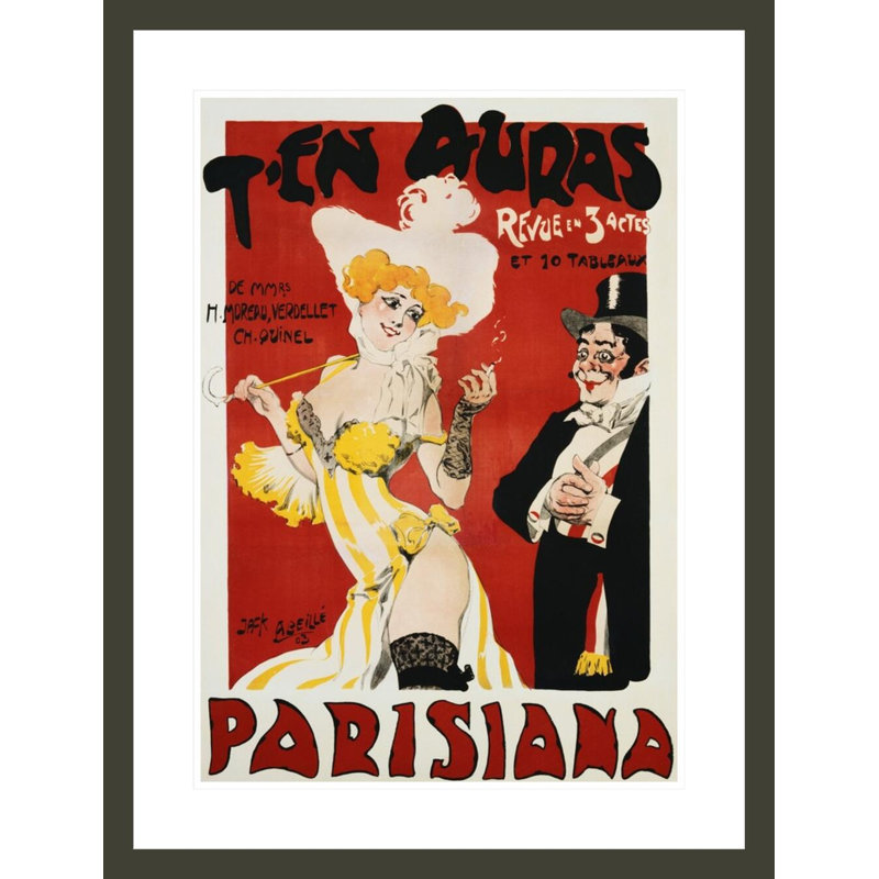 Affiche «T'en Auras Parisiana» par Jack Abeille, impression giclée encadrée, H 29,5 po x l 22,53 po