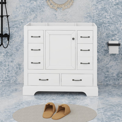 Meuble-lavabo 36 po sans lavabo, séparateur de tiroir multifonctionnel, tablette réglable