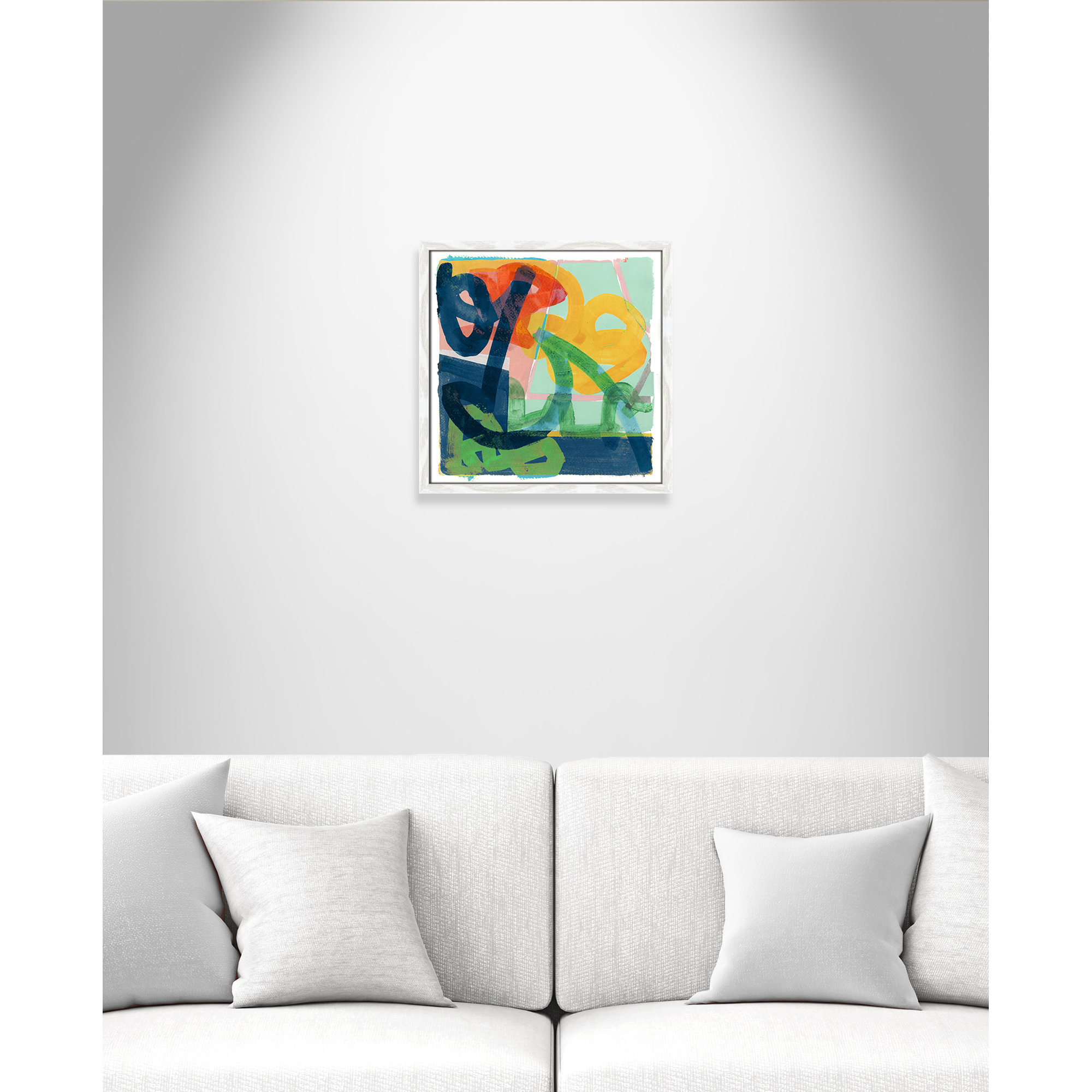 Link by Cartissi - Picture Frame Painting, 17" H x 17" W x 0.75" D, White Framed