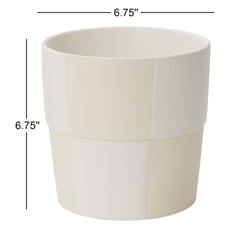 Reggie Handmade Ceramic Pot Planter, 6.75" H x 6.75" W x 6.75" D