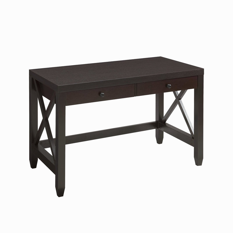 Bureau à la maison Bureau avec deux tiroirs et poignées en bois