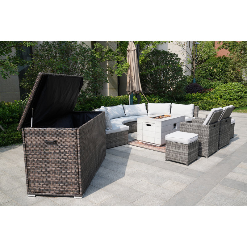 10 - Person Patio Conversation Set with Cushions