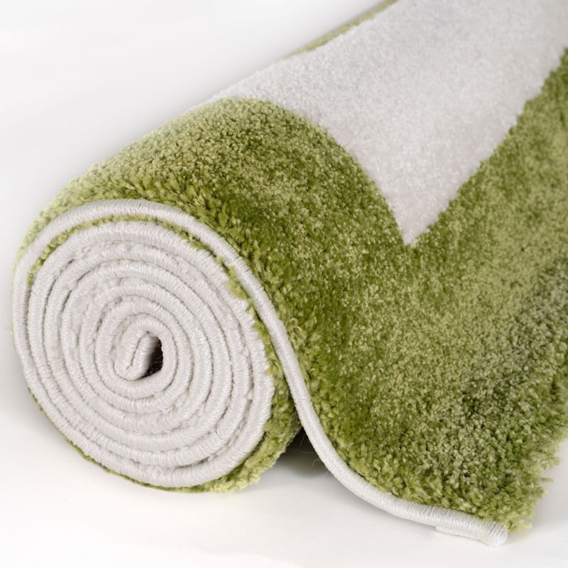 Joli Geometric Area Rug Soft Dense Pile for Living Rooms and Bedrooms, Green/White, Rectangle 160 x 230 cm