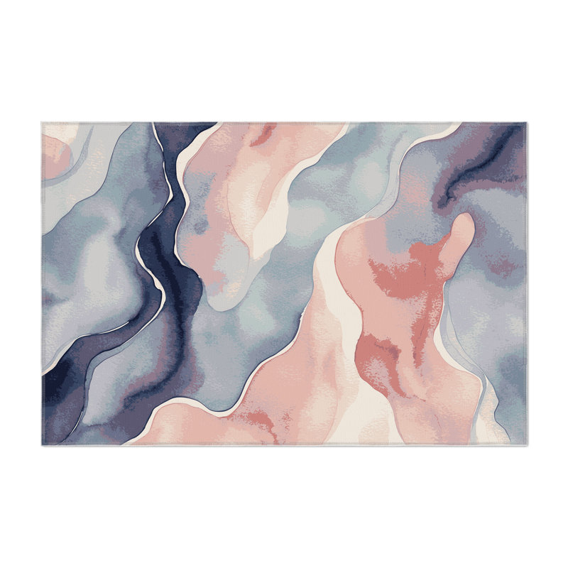 Azure Glow Indoor And Outdoor Area Rug, Rectangle 1'6" x 2'6"