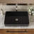 24"x16" Black Ceramic Rectangular Vessel Bathroom Sink