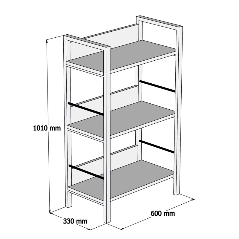 Forough 101cm H Standard Bookcase, White, 101cm H x 60cm W x 33cm D