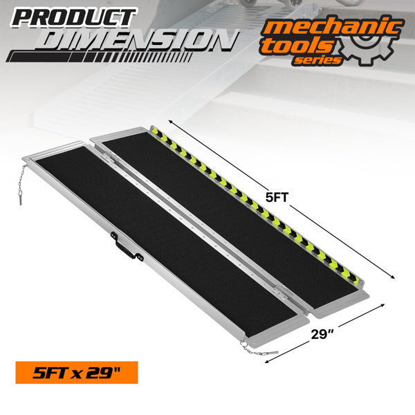 Portable Ramp Hand Carry MoNiBloom Portable Wheelchair Ramp, Non-Slip Aluminum Folding Handicap ...