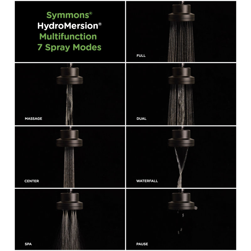 Dia HydroMersion Single Handle Shower System with Hand Shower, Satin Nickel