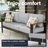 73" Wide Aluminum Outdoor Sofa With Wood Plastic Armrest-1228228251