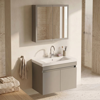 Ensemble de meuble-lavabo simple avec armoire à pharmacie Alastair