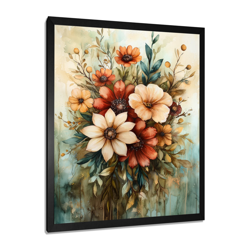 Goodridge - salon d'art mural floral, Noir, noir, noir, noir, H 20 po x l 12 po, Reproduction encadrée d'une seule photo