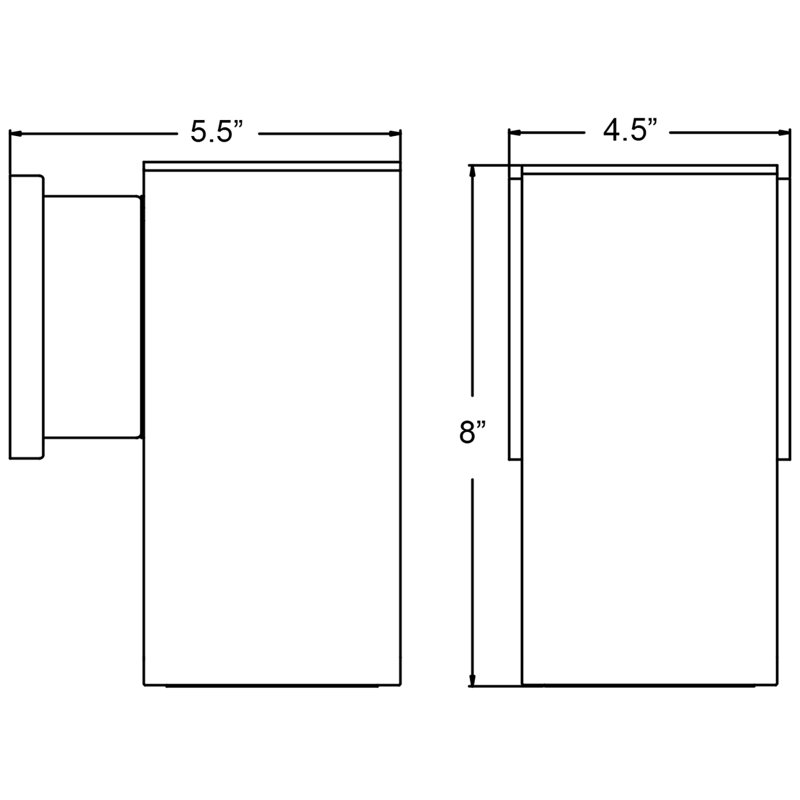 Kirkham Aluminum Wall Light, 8" H x 5" W x 6" D, Bronze