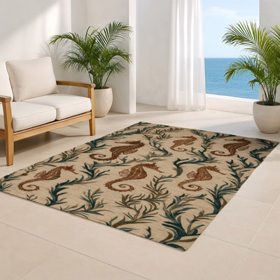 Tapis d'intérieur et d'extérieur brun Nature
