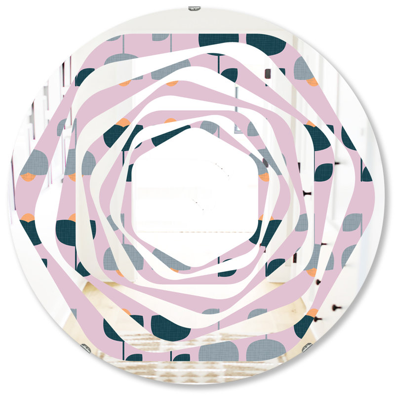 Miroir mural sans cadre à motif floral Whole Cottage, 31,5 po x 31,5 po
