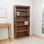 Bibliothèque standard en bois de chêne massif avec tablettes réglables