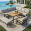 8-Piece Modular Outdoor Sofa Set With Wpc Table & 10 Cm Cushions