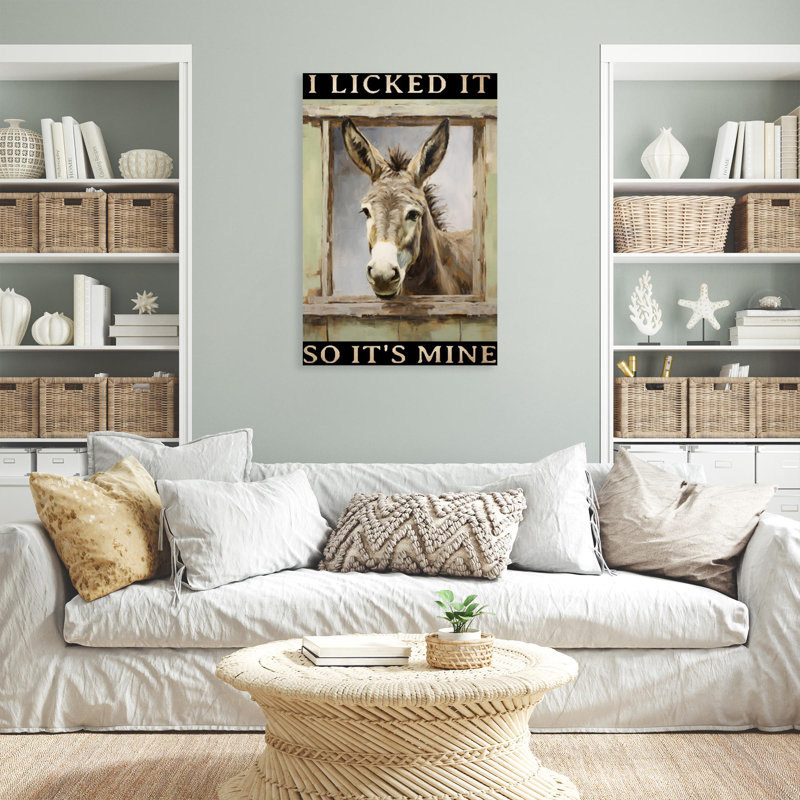 «Donkey I Licked It So Its Mine On», impression sur toile, H 36 po x l 24 po x P 1,25 po