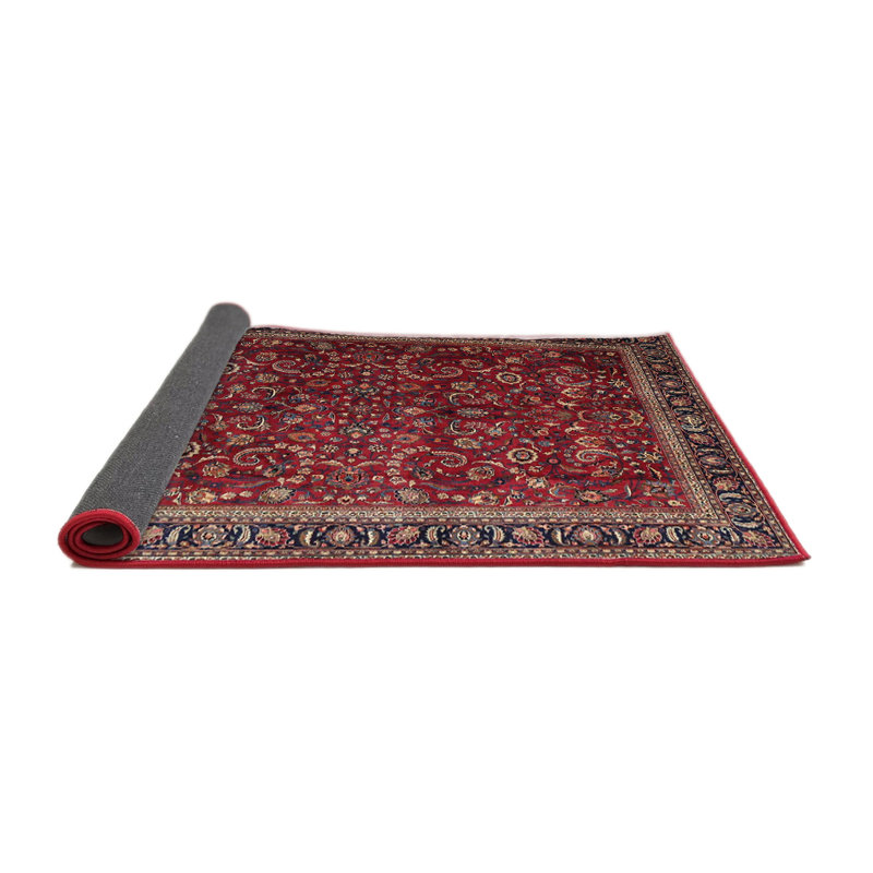 Tapis traditionnel rouge / beige Delessite, Rond 7 pi