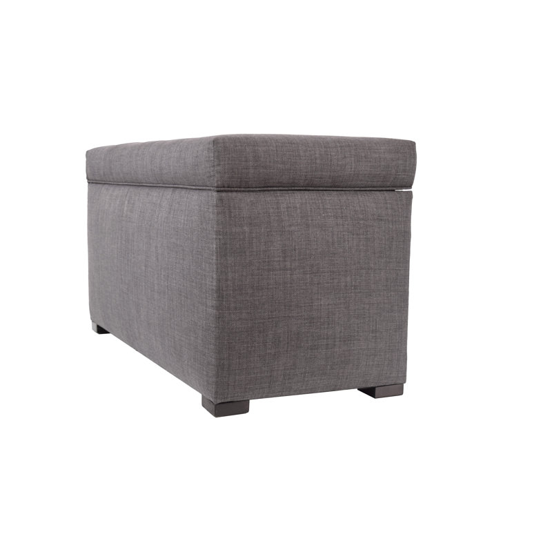 Banc de rangement rembourré Raburn, Gris / teinte rouge
