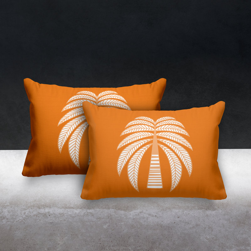 No Decorative Addition Outdoor Reversible Throw Pillow, Orange