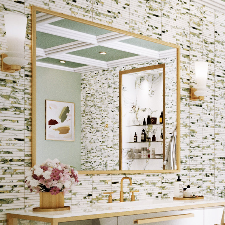 Touche Brick Stacked 11-3/4 In. X 11-3/4 In. Porcelain Mosaic Tile