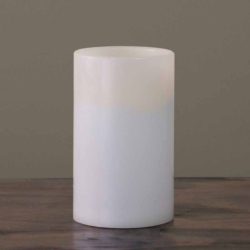 Bougie sans flamme et sans parfum, H 10 po x l 6 po x P 6 po, Blanc