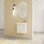Meuble-lavabo mural flottant de 20 po avec lavabo en résine et porte d'armoire à fermeture en douceur